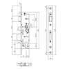 Afbeelding van P+E Veiligheidsslot profielcilindergat 92mm doornmaat 25mm DIN rechts/links met rvs geborstelde voorplaat 270x24mm