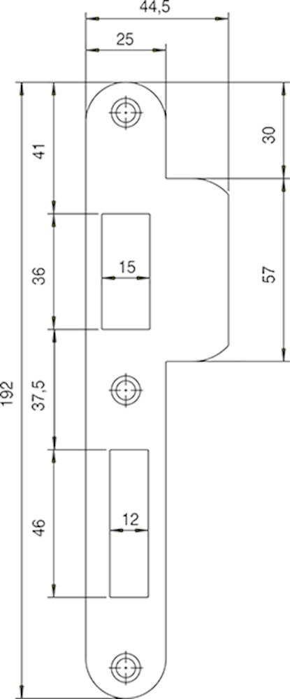 Oxloc Sluitplaat RVS p 80/30-00/links