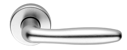 Deurkruk Venus aluminium, krukstel op rond rozet 50mm