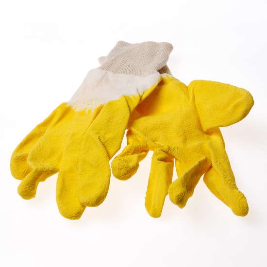 Afbeelding van  Handschoen latex geel ventilatie rug maat XL(10)