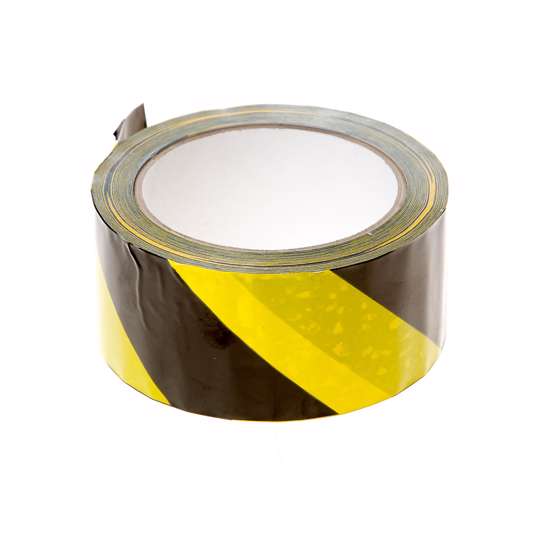 Afbeelding van PVC Waarschuwingstape zwart-geel 50mm x 66 meter