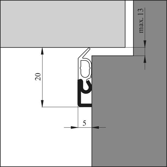 Afbeelding van Tochtprofiel alu.opbouw elro-xl wit 230cm