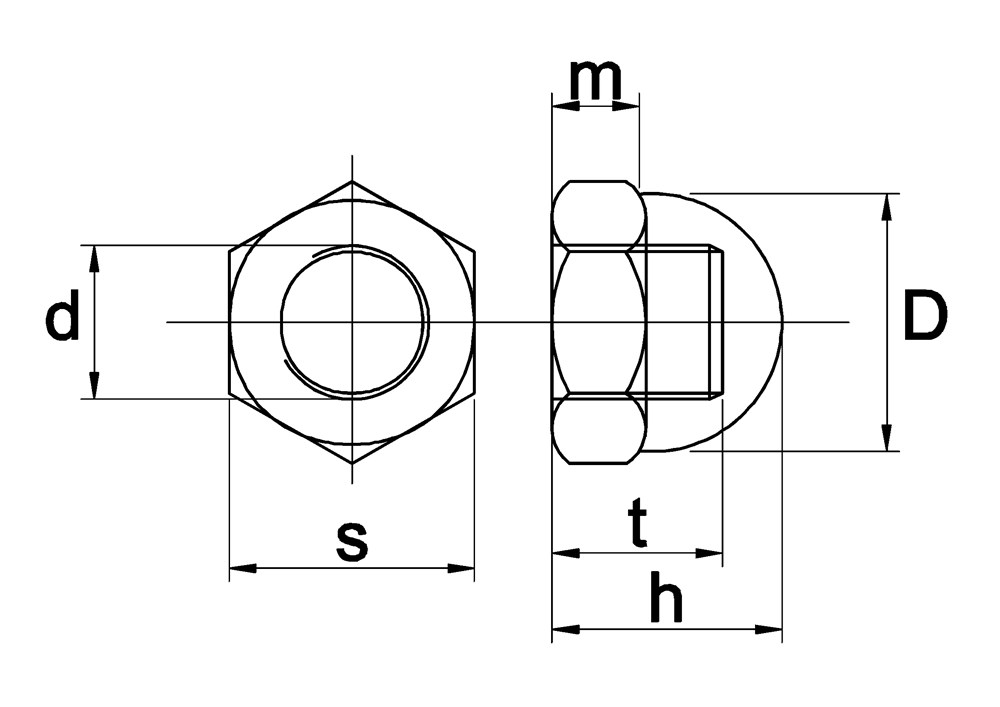 Dopmoer messing/nikkel m4