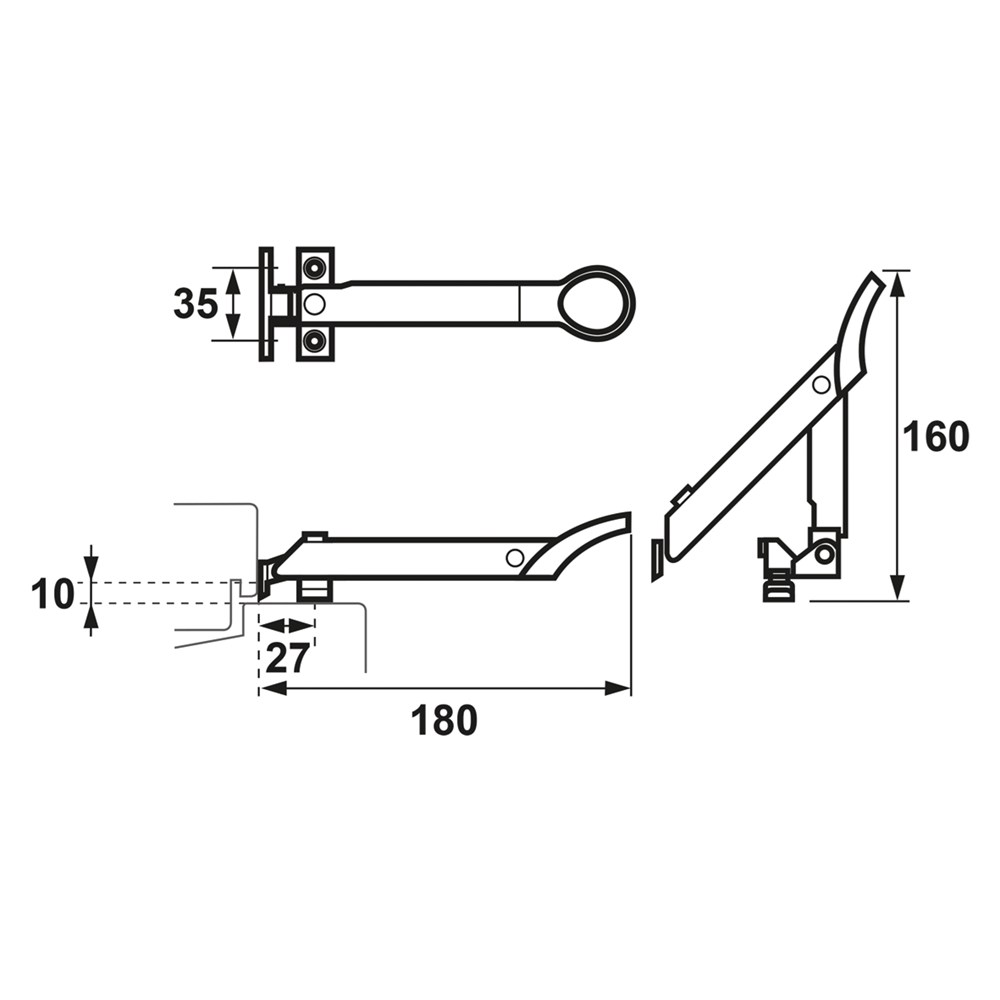 Axa Combi raamuitzetter Axaflex RVS zwart 2640-10-81/E