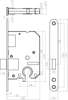 Afbeelding van Woningbouw kastslot PC55 zwart doornmaat 50mm inclusief sluitplaat