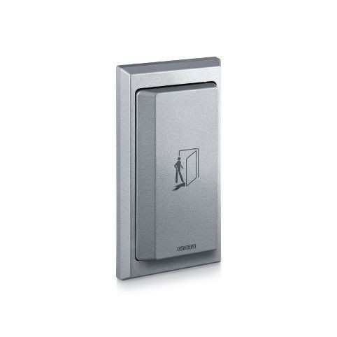 Geze elleboogschakelaar met groot druk plat durkvlak, roestvaststaal look, 90x180x23mm