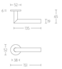 Afbeelding van Formani deurkruk, haaks L-model, BASIC LBII-19 op ronde rozetvan 6mm dik, geveerd en vast op rozet, kleur mat zwart