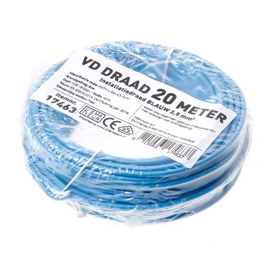 Afbeelding van Vd.draad  blauw 2.5mm (20mtr)