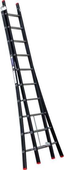 Afbeelding van Reformladder Magnus, aluminium, zwart, 2x10 treden