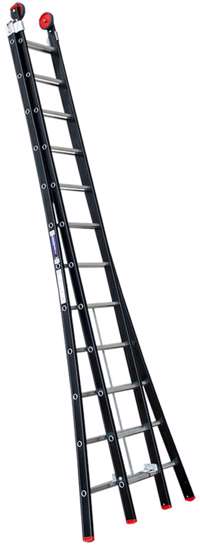 Afbeelding van Reformladder Magnus, aluminium, zwart, 2x12 treden