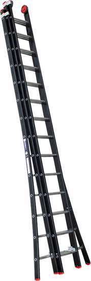 Afbeelding van Reformladder Magnus, aluminium, zwart, 3x14 treden