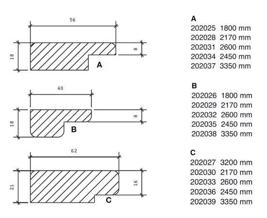 Afbeelding van Merantilijst B 2750x40x18 pass bui