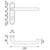 Afbeelding van Hefschuifgarnituur ovaal. F1, binnen kruk PC69 / buiten kruk kerntrek PC69, 3-gats, afmeting 185x40mm