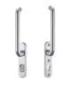 Afbeelding van Hefschuifgarnituur ovaal. F1, binnen kruk PC69 / buiten kruk kerntrek PC69, 3-gats, afmeting 185x40mm