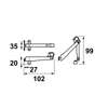 Afbeelding van Axaflex raamuitzetter wegdraaibaar, kort model, roestvaststaal 2480-69-81, 105mm