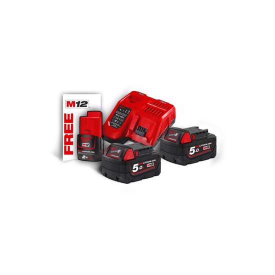 Afbeelding van Milwaukee 2xaccu NRG-5.02 Ah +lader set