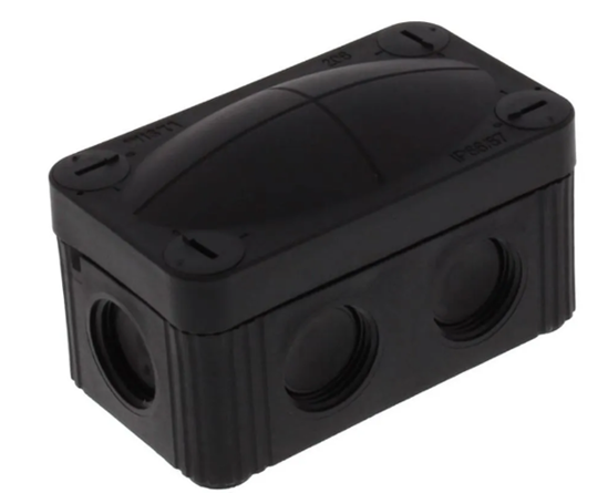 Afbeelding van Wiska kabeldoos zwart half combi 206