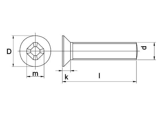 Afbeeldingen van Metaalschroef  geg. pk m4 x80