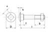 Afbeelding van Slotbout met moer verzinkt m12 x 65mm