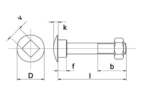 Afbeeldingen van Slotbout met moer verzinkt m12 x 75mm