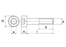 Afbeeldingen van Binnenzeskantbout cilinderkop RVS A2 m5 x 25mm