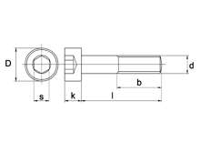 Afbeeldingen van Binnenzeskantbout / inbusbout cilinderkop m8x150mm DIN 912/ISO 4762