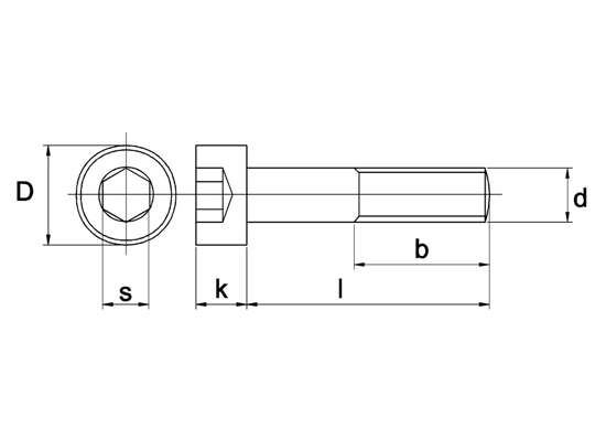 Afbeeldingen van Binnenzeskantbout cilinderkop RVS A2 m5 x 25mm