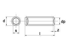 Afbeeldingen van Stelschroef binnenzeskant kratereind verzinkt m4 x 8mm