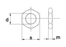 Afbeeldingen van Lage moer M10 A2 DIN 439B