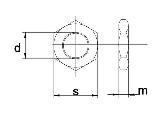 Afbeelding van Lage moer M10 A2 DIN 439B