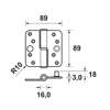 Afbeeldingen van Axa Veiligheidskogelstiftpaumelle topcoat gegalvaniseerd ronde hoeken rechts 89 x 89 x 3mm SKG*** 1203-25-23/V4E
