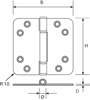 Afbeeldingen van DX glijlagerscharnier rh 89x89x3 zwart