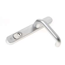 Afbeeldingen van Veiligheids smal buitenschild, D4E, alum.,afgerond, met kruk, met kerntrekbeveiliging, PC92, smalschild 32mmx246mm