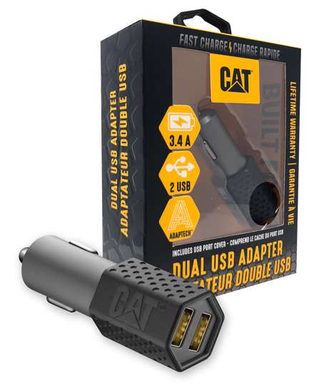 Afbeelding van CAT Oplader voor in de auto met 2 USB uitgangen