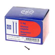Afbeeldingen van Stalen nagel bombe kop blauw 25 x 2.0mm 1kg
