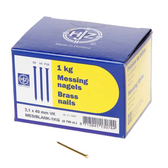 Afbeelding van Messing nagels verloren kop 2.1 x 40mm 1kg