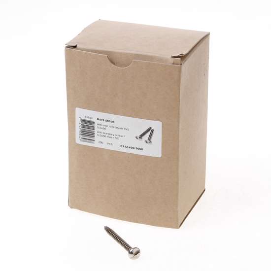Afbeeldingen van RAIS 5050B Anti-inbraakschroef 5.0 x 50mm RVS 0112.420.5050