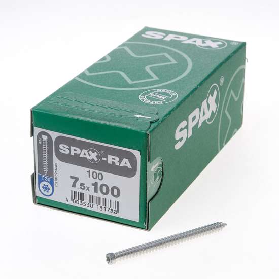 Afbeelding van Spax-RA Kozijnschroeven torx cilinderkop T30 7.5 x 100mm