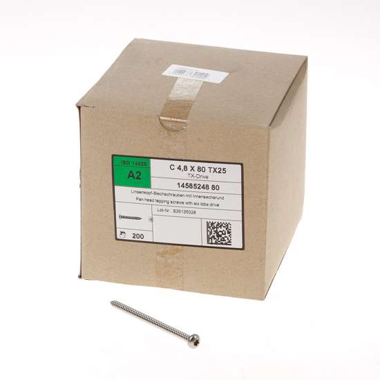 Afbeeldingen van Plaatschroef rvs ck 4.8x80 torx