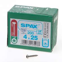Afbeeldingen van Spax Spaanplaatschroef cilinderkop RVS T-Star T20 4.0x25mm (per 200 stuks)