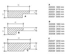 Afbeeldingen van Merantilijst C 2750x62x21 pass bi