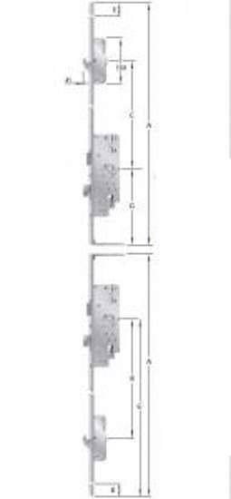 Afbeelding van KFV meerpuntsluiting boerendeur AS2502 W20 PC 72mm doornmaat 55mm