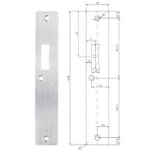Afbeeldingen van Universele sluitplaat RVS 3mm TBV slot 610 en 4347 232mm x 40mm x 3mm - [versie 50mm]