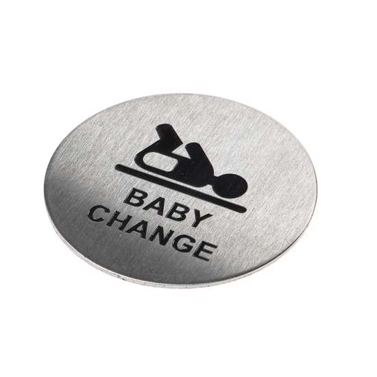 Afbeeldingen van Pictogram rvs zelfkl. 75mm Babykamer