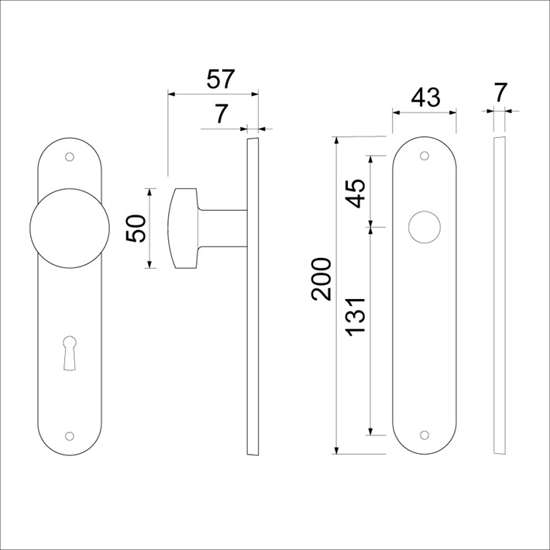 Afbeelding van Ami Knoplangschild, Knop 169/50 - Blind F1