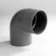 Afbeeldingen van Bocht 1x lijmmof 1x spie 90° PVC keurmerk BRL52100 40mm
