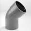 Afbeeldingen van Bocht 1x mof 1x spie 45° manchetverbinding klasse 41 PVC grijs keurmerk BRL52100/BRL52200 160mm