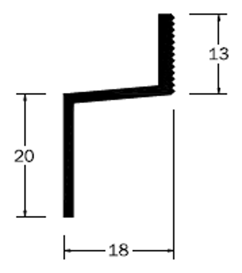 Afbeelding van Lekdorpelprofiel 20 x 18 x 13mm