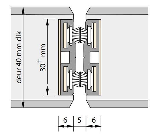 Afbeelding van Alprokon Pendeldeurnaald met borstel dubbel Ferno-Tec no. 301