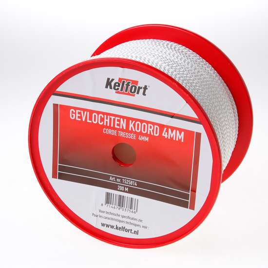 Afbeelding van Koord wit gevlochten 4mm